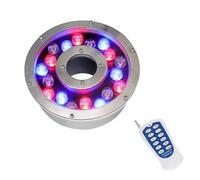 Spot LED sous Marin - Lumière LED Submersible, Éclairage D'étang À Trou Moyen Étanche IP68 12/24V, Lampe De Fonction d'eau À Changement De Couleur RVB avec Télécommande(12w(AC12V))