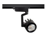 Spot LED sur Rail Triphasé 30W Dora Noir 3000K Blanc chaud