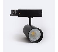 LEDKIA LIGHTING Spot LED sur Rail Triphasé 40W Carlo Noir 6000K Blanc froid