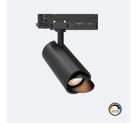 Spot Led Sur Rail Triphasé 40w Dimmable Fasano Cct Biseau Noir Sélectionnable (2700k - 3200k - 4000k)