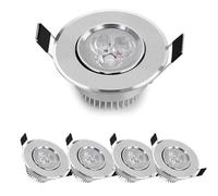 Spot LED ultra fin encastrable for plafond | Mini-spots 3 W for salon | Spot de rénovation à découpe de 55 à 60 mm avec garniture déflectrice | 1 pièce, 5 pièces, 10 pièces(5pcs,Warm light)