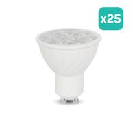 Spot LED V-TAC - GU10 - Lentille 10° - IP20 - Blanc - 6 W - 445 lumens - 3000 K - Lot de 25