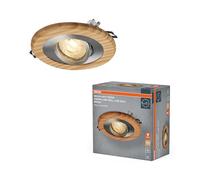 Spot LED Wood GU10 Bright 4,5 W Nickel satiné Bois, Aspect Bois, Aluminium, Combinaison de matériaux naturels, Lot de 3