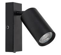 Spot Light Solo Metal Black Gu10 1x Max 25W L: 6cm B: 15cm Ø5,5 cm avec interrupteur