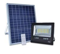 Spot Lighting 100W LED Solar Flood Lights Outdoor Dusk to Dawn Solar Lights 12000LM Remote Control Solar Powered Floodlight 3 Color Temperatures IP66 Waterproof Solar Spot Lights for Street,