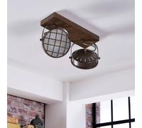 Lindby Spot Tamin à intensité variable (Modern, Industriel) en Marron Métal e. a. pour Salon & Salle manger (à 2 lampes G9) Lampe encastrable plafonnier applique
