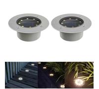 Spot lumineux solaire à 8led encastrable dans le sol, imperméable, éclairage d'extérieur, luminaire de paysage, id White -WGHY1600