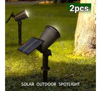 Spot Lumineux Solaire à 9 LED, Imperméable Conforme à la Norme IP65, Éclairage d'Extérieur RGB, Luminosité Réglable, Idéal pour un Jardin, une Cour ou des Palmiers