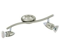 Spot MAGNUM-LED GU10 2X2,8W en acier nickel mat et chrome 330x105mm