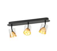 Spot MELITO LED 3X5,4W en acier et aluminium noir et or 560x90x185mm