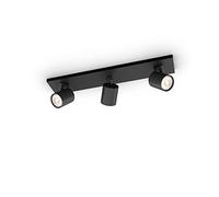 Spot métallique 3 lumières Philips Runner GU10 IP20 noir - 43533900