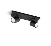 Spot métallique à 2 lumières Philips Runner GU10 IP20 noir - 43531500