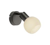 Spot Mur Métal Verre 14 Cm Large Noir Blanc E14 LED 3000 K Lampe