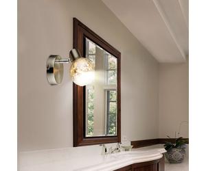 Spot mural applique argent interrupteur verre mobile H 11,5 cm salon cuisine applique murale