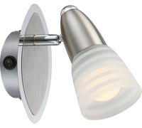 Spot DEL applique luminaire mural nickel mat chrome verre opale satiné rayures