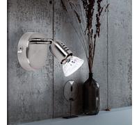 Spot Mural Applique Murale Lampe Spot Pivotant LED Lampe de Salon Chromé D 8 CM