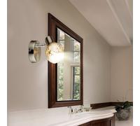 Spot Mural Applique Murale Mobile Lampe Spot Verre Argent H 11,5 CM