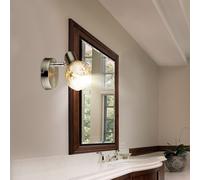 Spot mural applique argent interrupteur verre mobile H 11,5 cm salon cuisine applique murale