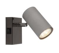 Spot mural applique spot spot lampe de salon orientable gris H 10 cm