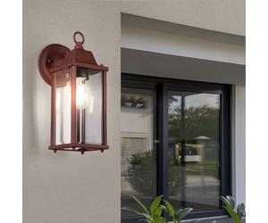 Spot mural, éclairage extérieur, porte d'entrée, éclairage de façade, couleur rouille Applique murale Down pour votre terrasse, éclaire vers le bas, aluminium moulé sous pression, 1x E27, LxH 11x29 cm