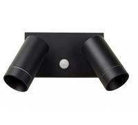 Spot Mural Extérieur Capteur Souple Noir IP54 Terrasse B : 18 CM GU10 Spot Lampe