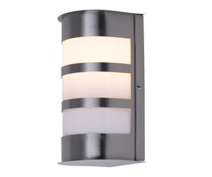 Spot mural extérieur lumière porte d'entrée façade applique murale en acier inoxydable pour votre terrasse, blanc argenté, 1x E27, HxL 23x13 cm