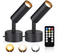 Spot mural LED avec minuterie et télécommande, éclairage vertical pour décoration intérieure et affichage d'œuvres d'art