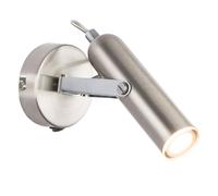 Spot mural LED éclairage intérieur avec spot mobile, chrome nickel mat, LED 1x 4 watts, HxLxP 16,5x8,5x14 cm