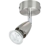 Spot mural led gu10 3w 230 lumens acier brossé