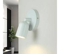 Spot mural plastique blanc salon cuisine Ø12 cm GU10 petite liseuse orientable applique chambre PAYTON