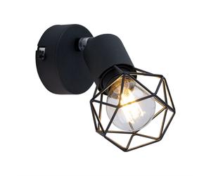 Spot mural salon spot cage grille lampe noir réglable dans un ensemble comprenant des ampoules LED