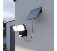 Spot mural solaire à LED Arcchio Lissano avec capteur, noir, Matière Plastique, Moderne, Applique Murale Solaire