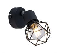 Spot mural télécommande projecteur cage grille lampe dimmable noir réglable dans un ensemble comprenant des ampoules LED RVB