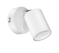 ledscom.de Spot mural WAIKA, à une flamme, avec interrupteur, GU10, blanc mat, incl. ampoule LED GU10 630lm, blanc