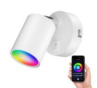 Spot mural WAIKA à une flamme avec interrupteur GU10 blanc mat incl. Smart Home [EEK: F]