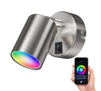 Spot mural WAIKA à une flamme avec interrupteur GU10 chromé mat incl. Smart [EEK: F]