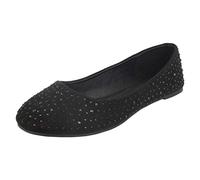 Spot On Ballerines plates à strass pour femme. - Noir - Noir , 39 EU