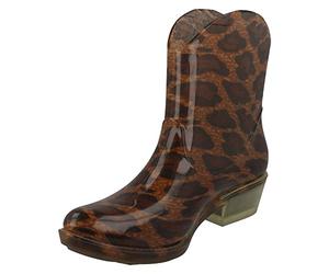Spot on Bottes en caoutchouc style cowgirl pour femme, Motif léopard marron clair, 42 EU