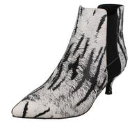 Spot On Bottines Imprimé Animal Cheville Toffee Blanc F51118