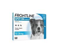Frontline Spot On chien - Anti-puces anti-tiques pour chien M - 10-20kg - 6 pipettes