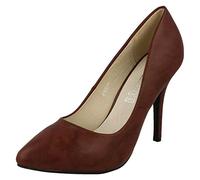 Spot On Escarpins à talons hauts et bout pointu pour femme, rouge bordeaux, 36 EU