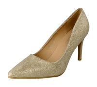 Spot On Escarpins de soirée à talons hauts pour femme F90113, Doré pailleté, 37 EU