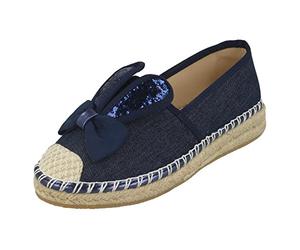 Spot On , Espadrilles fille - - Navy (Blue), 34 EU