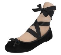 Femmes Spot On Nœud Jambe Plat Ballerines