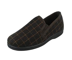 Spot On Jaydon Pantoufle à carreaux pour homme, marron, 44 EU