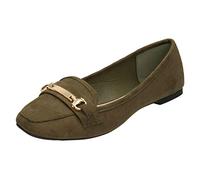 Spot On Mocassins de selle pour femme - Vert - vert kaki, 38 EU