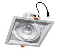 Spot orientable encastrable carré 160 mm LED 30 W AR111 lumières vitrines 230 V RA90