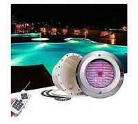 Spot Piscine Encastrable Avec Niche PAR56 Matériau En Acier Inoxydable 12V AC IP68 Lampe Sous-marine Encastrée pour Piscine Avec Film Type 100% Étanche ( Couleur : RGB + Télécommande , Taille : 18W )