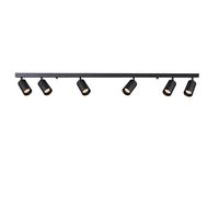 EDO Spots de Plafond Orientable Blanc MALGA 6, Plafonnier 6 Spots avec Douille GU10, Éclairage de Plafond Moderne, Luminaire Plafonnier 230V, Barre de Spot sans Ampoules pour Salon Chambre à Coucher