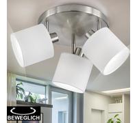Spot plafonnier cocarde lampe chambre tissu abat-jour lumière spots blancs pivotant Reality R80333901